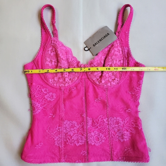🔥FINAL PRICE DROP🔥 NWD$2,150 Balenciaga Pink Lingerie Lace Scoop Back Tank Top - Picture 14 of 16